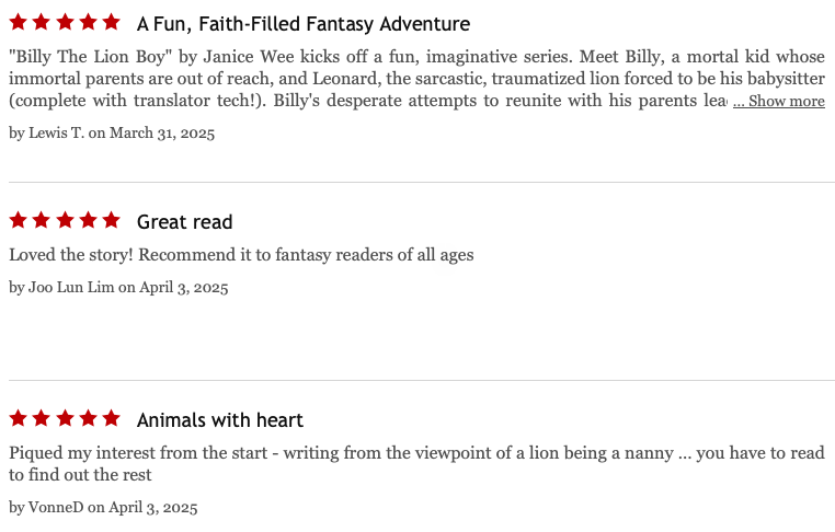 Billy The Lion Boy reviews on Kobo